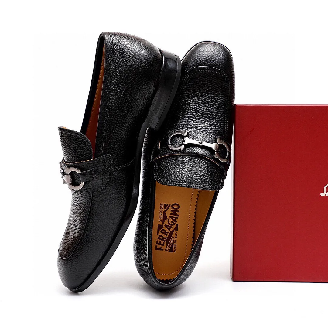 Men's Men's Shoes 💰540 💐[Ferragamo/Ferragamo] New 🐲Ferragamo* Ferragamo classic formal leather shoes! It uses imported first-layer pebbled cowhide leather upper + luxurious hardware buckle, and the inner first-layer comfortable cowhide leather lining! Original rubber outsole! Code number 38-44 (45🉑️customized)